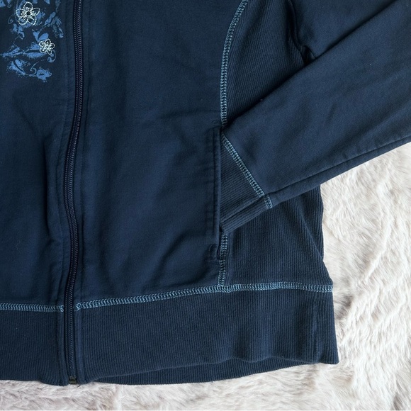 Vintage Y2K St John's Bay Active Blue Floral Zip Up Jacket - Picture 2 of 4